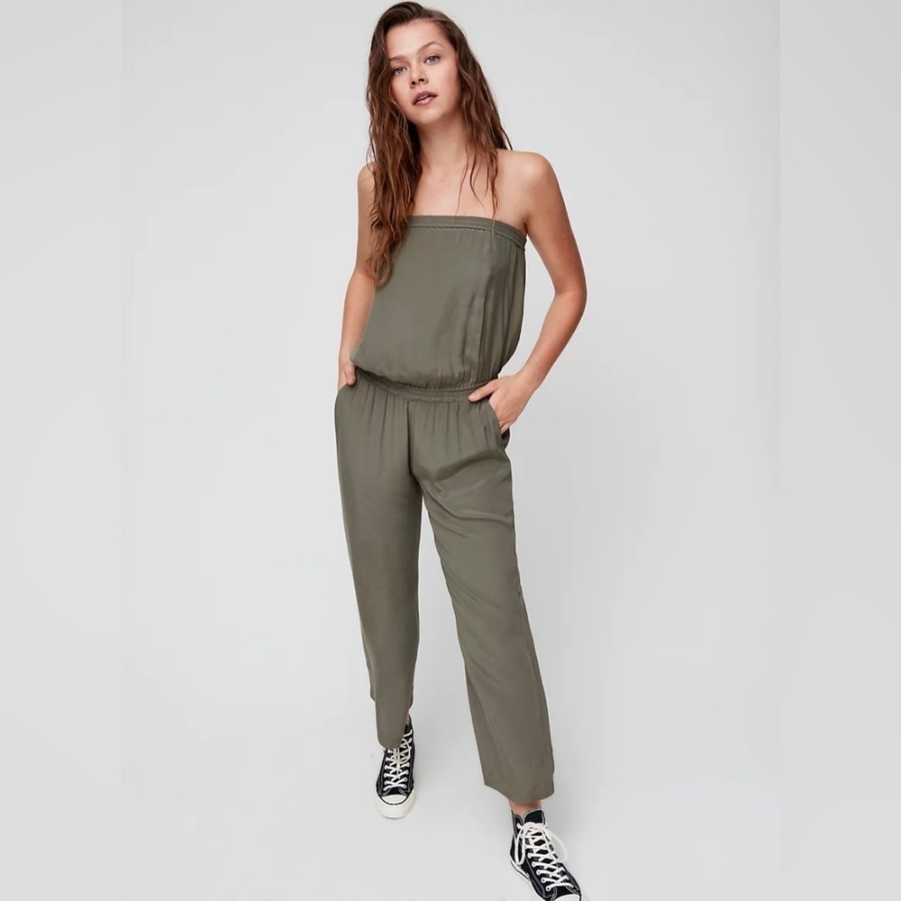 Aritzia Sunday Best Tahoe Jumpsuit in Mossy Stone Colour Size Small